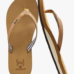 NEW! KuaiLu Womens Cushioned Arch Support Flip Flops, Size 8.5